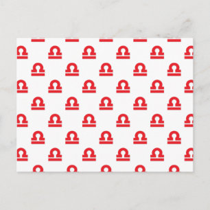 Libra Pattern Red Postcard