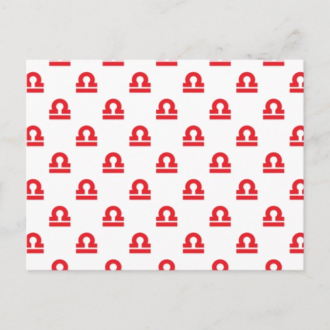 Libra Pattern Red Postcard (Front)