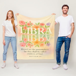 Libra Peacemaker Watercolor Fleece Blanket