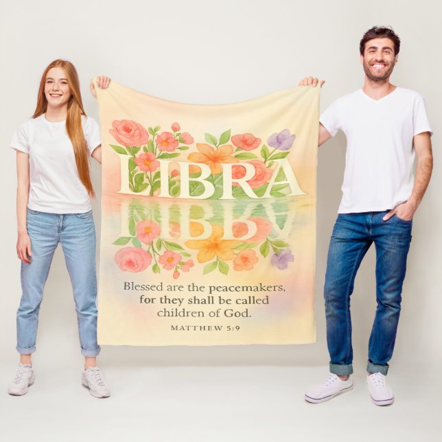 Libra Peacemaker Watercolor Fleece Blanket (In Situ)