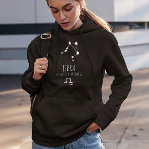 Libra Personalised Zodiac Constellation Hoodie