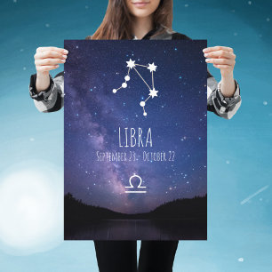 Libra   Personalised Zodiac Constellation Poster