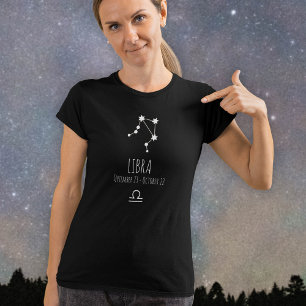 Libra   Personalised Zodiac Constellation T-Shirt