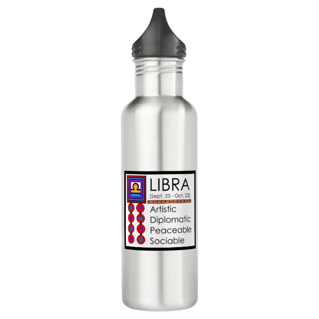 Libra Personality Traits Water Bottle (Left)