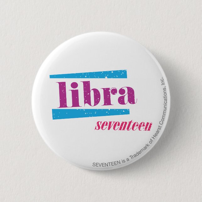 Libra Purple 6 Cm Round Badge (Front)