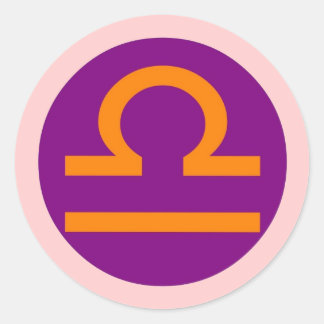 Libra round sticker
