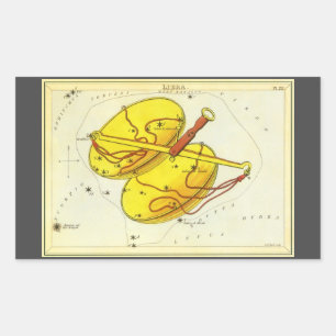 Libra Scales Vintage Constellation Urania's Mirror Rectangular Sticker