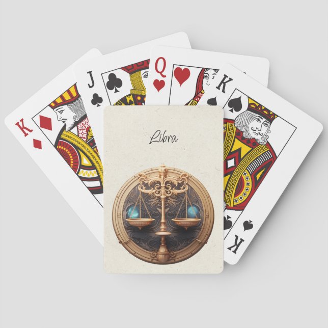 Libra Scales Zodiac Minimalist Playing Cards (Back)