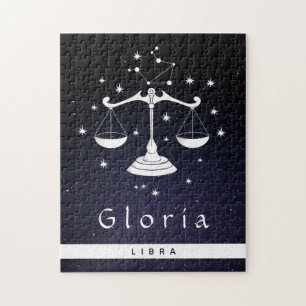 Libra Scales Zodiac Sign Celestial Cosmic Sky Name Jigsaw Puzzle