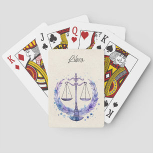 Libra Scales Zodiac Watercolor Playing Cards