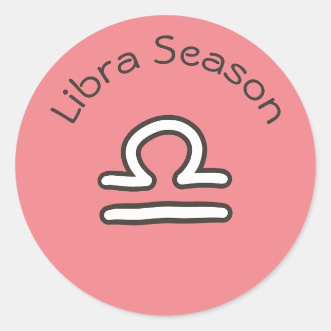 Libra Season Astrology Zodiac Sign Pink Classic Round Sticker (Front)