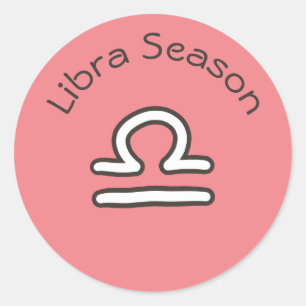 Libra Season Astrology Zodiac Sign Pink Classic Round Sticker