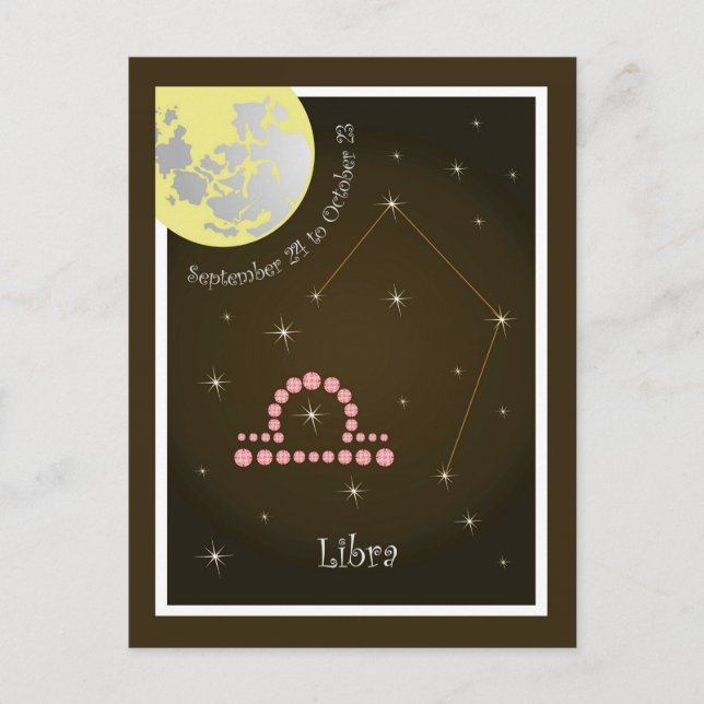 Libra September 24 to October 23 Postkarte Postcard (Front)