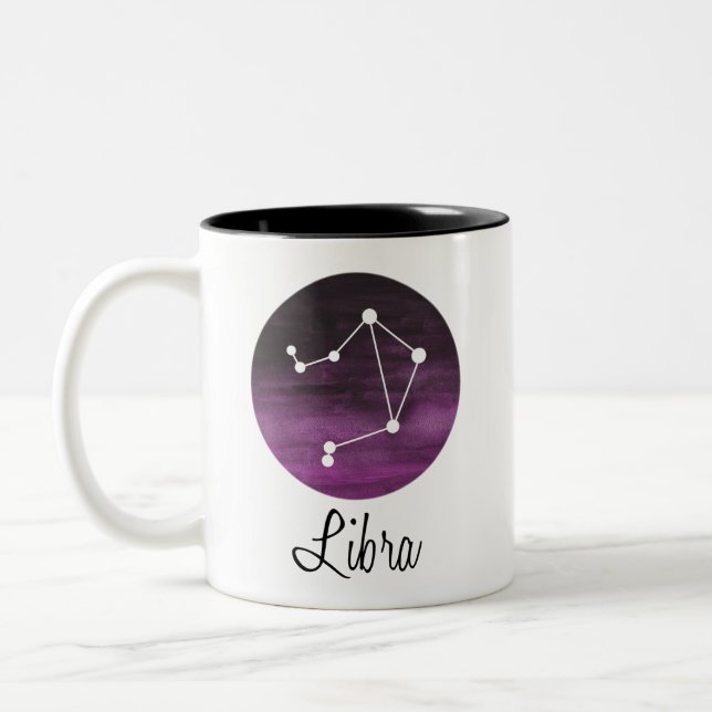 Libra Sign, Constellation, Zodiac Two-Tone Coffee Mug (Left)