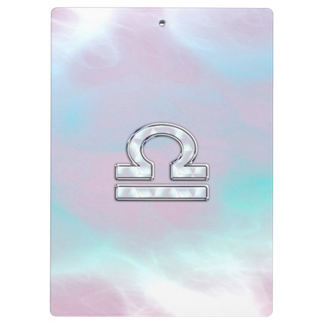 Libra Sign Mother of Pearl Style Clipboard (Back)