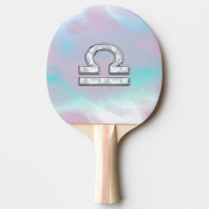 Libra Sign Mother of Pearl Style Ping Pong Paddle