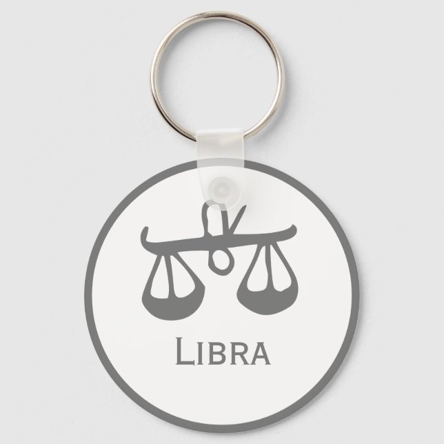 Libra Sign of the Zodiac Design Key Ring (Front)