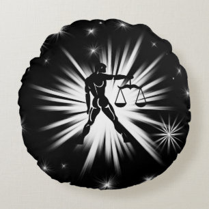 Libra sign round cushion