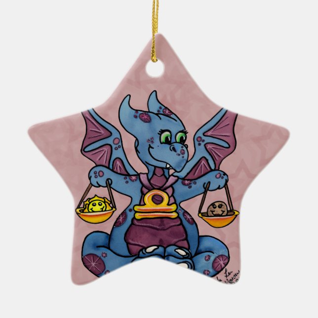 Libra star ornament cute baby dragon zodiac (Front)