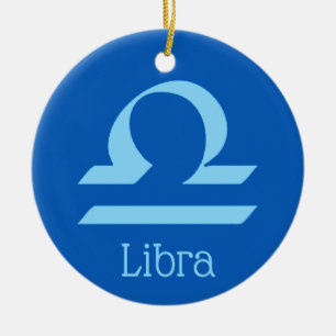 Libra Sun Sign Zodiac Symbol  Ceramic Tree Decoration