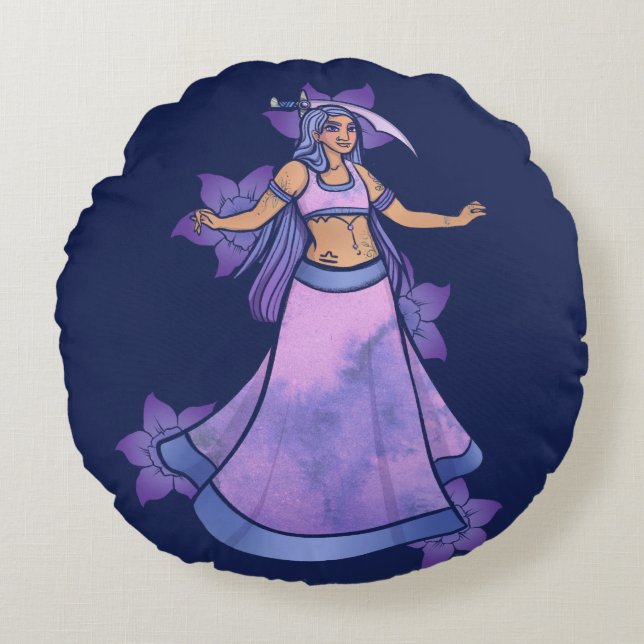 Libra Sword Belly Dancer Round Cushion (Front)