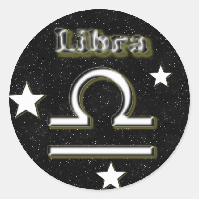 Libra symbol classic round sticker (Front)