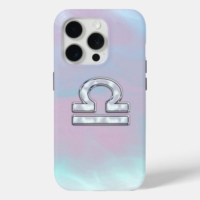 Libra Symbol Mother of Pearl Style Case-Mate iPhone Case (Back)