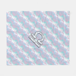 Libra Symbol Mother of Pearl Style Fleece Blanket