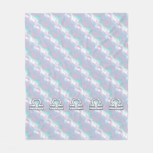 Libra Symbol Mother of Pearl Style Fleece Blanket