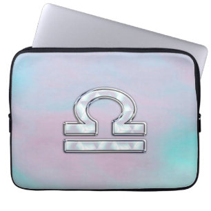 Libra Symbol Mother of Pearl Style Laptop Sleeve