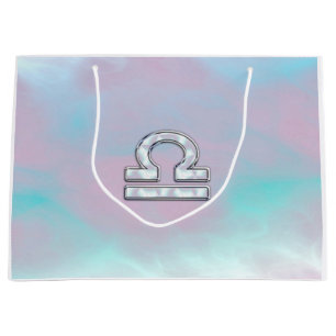 Libra Symbol Mother of Pearl Style Large Gift Bag