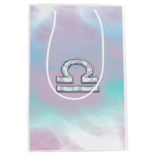 Libra Symbol Mother of Pearl Style Medium Gift Bag