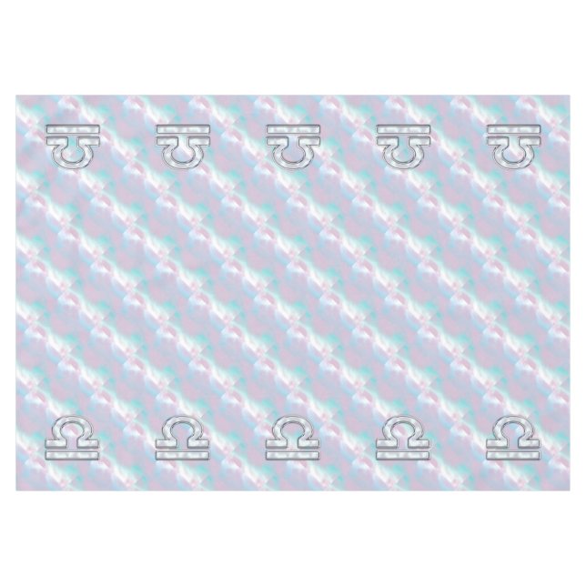 Libra Symbol Mother of Pearl Style Tablecloth (Front (Horizontal))