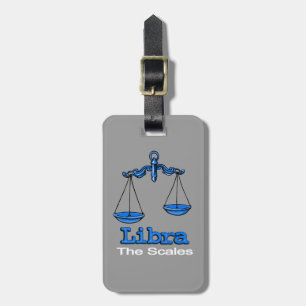 Libra the scales horoscope id luggage tag