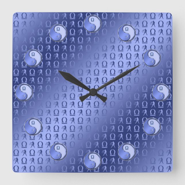 Libra the Scales Square Wall Clock (Front)