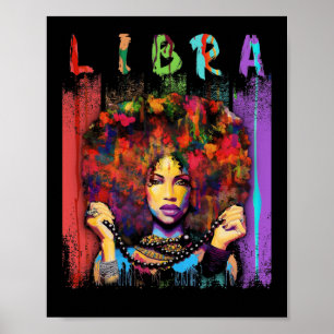 Libra Vintage Libra Retro Black Women Poster