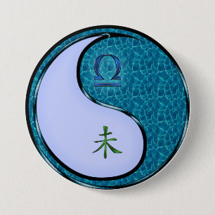 Libra & Water Goat 7.5 Cm Round Badge