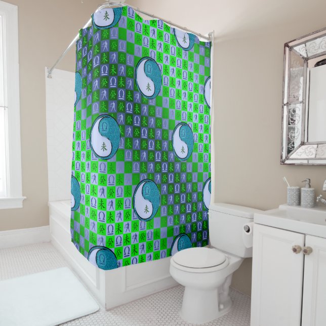 Libra & Water Goat Shower Curtain (In Situ)