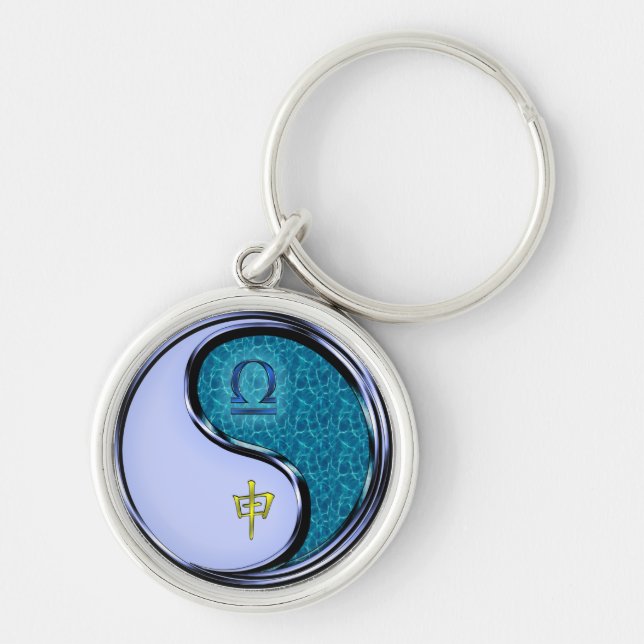Libra & Water Monkey Key Ring (Front)