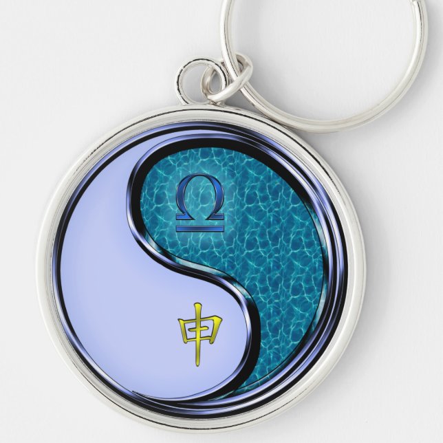Libra & Water Monkey Key Ring (Front)