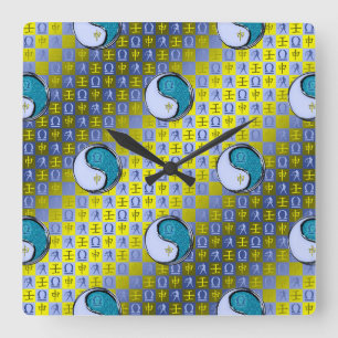 Libra & Water Monkey Square Wall Clock