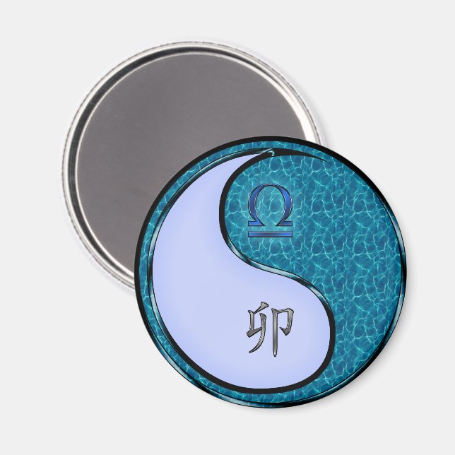 Libra & Water Rabbit Magnet (Front/Back)