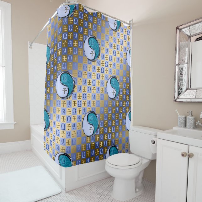 Libra & Water Rat Shower Curtain (In Situ)