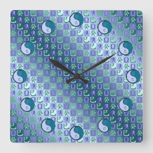 Libra & Water Snake Square Wall Clock