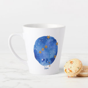 Libra Watercolor Night Sky Constellation Zodiac Latte Mug