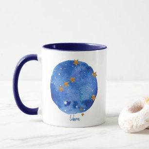 Libra Watercolor Night Sky Constellation Zodiac Mug