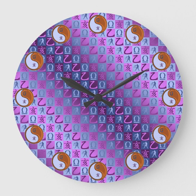 Libra & Wood Boar Large Clock (Front)