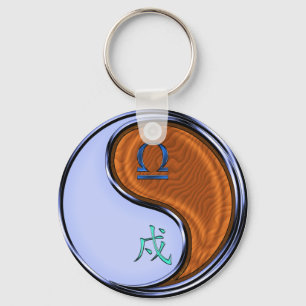 Libra & Wood Dog Key Ring