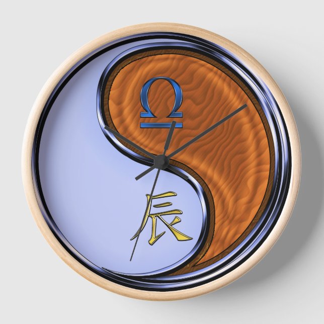 Libra & Wood Dragon Clock (Front)