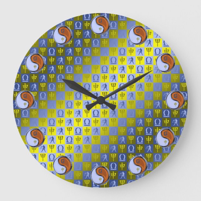 Libra & Wood Monkey Large Clock (Front)